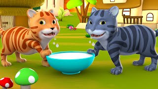 The Monkey And Two Cats 3D Animated Hindi Moral Stories for Kids बंदर और दो बिल्लियों कहानी Tales [upl. by Demah]