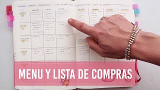 COMO PLANEO EL MENÚ SEMANAL Y LA LISTA DE COMPRAS TRACKER DE COMIDAS [upl. by Anua]