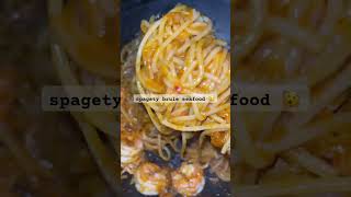 spagety seafood brule hmmm endull mau resep komen  youtubeshorts fypシ゚viral food mukbang [upl. by Atterahs]