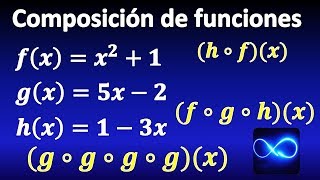 COMPOSICIÓN DE FUNCIONES 2 3 4 funciones MUY FÁCIL [upl. by Anselmi]