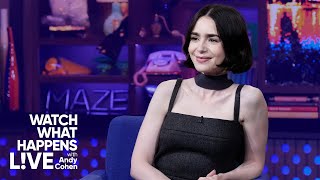 Lily Collins Was Shocked When She Found Out Phil Collins’ Genesis Songs Were Real  WWHL [upl. by Anisamoht]