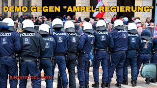 POLIZEIGROßEINSATZ bei DEMO gegen quotAmpelRegierungquot in WIEN  301124 [upl. by Atiuqet]