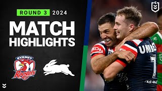 NRL 2024  Roosters v Rabbitohs  Match Highlights [upl. by Beauregard]