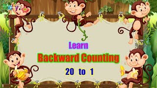 Backward Counting 20 to 1  Numbers for Children  Reverse Counting for Kids 20  1  Jolly Planet [upl. by Tserrof]