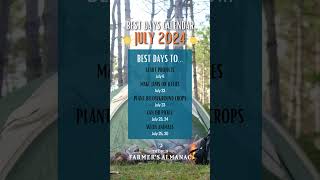 Best Days Calendar JULY 2024 [upl. by Bernita414]