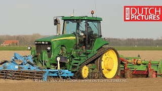 John Deere 8520T 8Row Ridging for Potatoes  Aardappelruggen frezen  Baselier  2018 [upl. by Assen730]