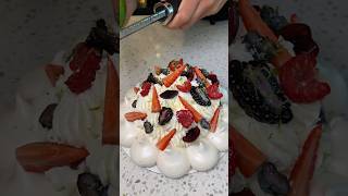 Berries Pavlova Cake 🤤🫐🍓🍰 pavlova berries cake [upl. by Humfried656]