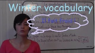 Winter vocabulary in French Le vocabulaire de lhiver en français [upl. by Ohcirej]