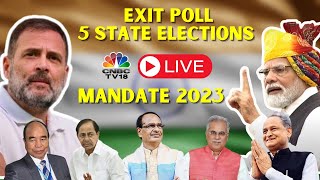 Exit Polls LIVE  5 State Election Results 2023  MP Chhattisgarh Rajasthan Telangana and Mizoram [upl. by Llirred]