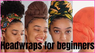 HEADWRAP TUTORIAL 4 EASY STYLES  Natural Hair  AbbieCurls [upl. by Tandi457]