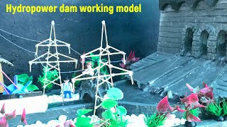 Hydro power dam working model for science exhibition  Hydroelectric dam model for science projects [upl. by Erdua]