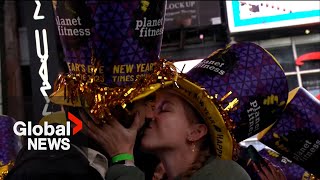 New Years 2023 Ball drops in New York Citys Times Square [upl. by Odarbil201]