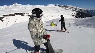 Snowboarding Laax piste 40  February 2021 [upl. by Maribeth303]