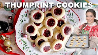 Thumbprint Cookies Cookies  Super Easy Holiday Recipe [upl. by Frodi]