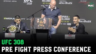 UFC 308 Press Conference Max Holloway vs Ilia Topuria Full [upl. by Olihs926]