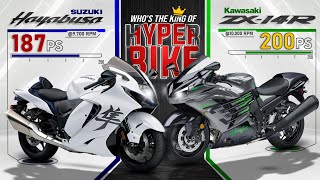 2022 Suzuki Hayabusa vs Kawasaki Ninja ZX14R ┃Hyperbike Spec Comparison [upl. by Eam49]