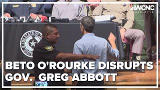 Beto ORourke disrupts Gov Greg Abbott Texas school shooting news conference [upl. by Ynabe]