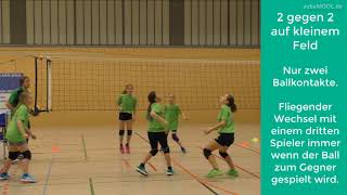 2 gegen 2 nur zwei Ballkontakte und fliegender Wechsel  proWIN Volleys TV Holz [upl. by Sug589]