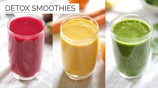 3 DETOX SMOOTHIE RECIPES  easy amp healthy smoothies [upl. by Natty930]