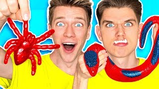 Gummy Food vs Real Food Challenge EATING GIANT GUMMY FOOD Best Gross Sour Candy Real Funny Worm [upl. by Adnuhsal]