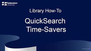 QuickSearch TimeSavers [upl. by Ezechiel]