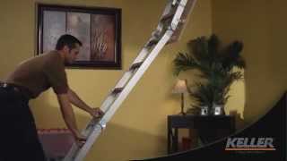 Keller  Aluminum Universal Attic Ladder  How it Works [upl. by Grantham634]