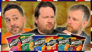 Americans Try BRITISH McCoys Crisps First Time Ever [upl. by Aonehc]