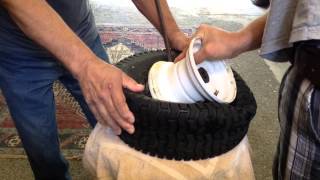 How to dismount and mount lawn mower tire [upl. by Asilanna]