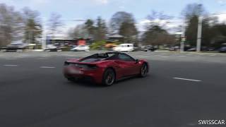 Novitec Ferrari 488 exhaust loud acceleration with Audi r8 [upl. by Curt982]