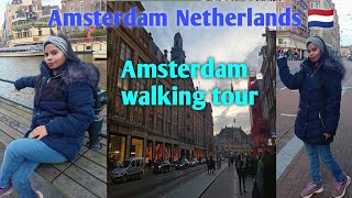 Amsterdam evening walk 4k spring in the 🇳🇱Netherlands The most Beautiful places to visit in Europe [upl. by Auqined]