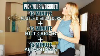 45 Minute Full BodyToning Workout  At Home Strength Cardio and Abs [upl. by Nanci]