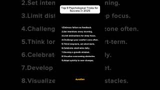 Top 9 Psychological Tricks for Success in 2025 success psychology smartgoals mindset discipline [upl. by Ylicec202]