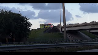 MiamiDade Fire Department Engine 70 putting out a grass fire  Florida Turnpike at SW 248 street [upl. by Avle24]