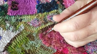 Rug Hooking with Mohair an airy nest of greatness [upl. by Learsiy]