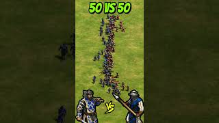 50 Warrior Priests vs 50 Flemish Militia AoE2 Shorts ageofempires gaming [upl. by Ema]