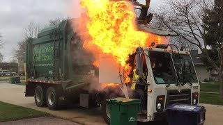 Garbage Truck Bursts Into Flames [upl. by Reinaldo]