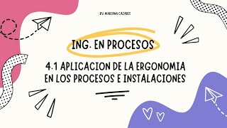 41 Aplicación de la ergonomía en procesos e instalaciones Mariana cazares [upl. by Kerrison]