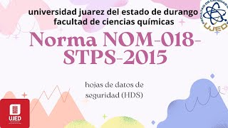 Norma NOM018STPS2015 hojas de datos de seguridad [upl. by Atnima]