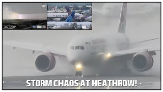 Storm Chaos at London Heathrow Airport [upl. by Iblehs]