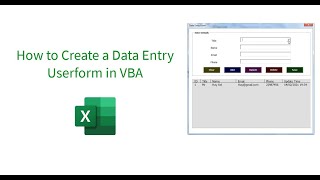 VBA User Form Add Update Delete and Save [upl. by Mcclees386]