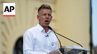 Political newcomer in Hungary to put his antiOrban movement to the test in EU elections [upl. by Nerraw]