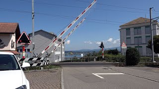 Railroad Crossing  Wollerau CH  Bahnübergang Rungelmatt [upl. by Cortney]