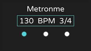 130 Bpm Metronome with Accent   34 Time [upl. by Eannyl]