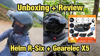 Helm Ganteng Murah RSix  Intercom Gearelec X5  Unboxing  Review [upl. by Machos]