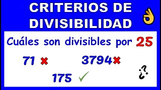 DIVISIBILIDAD POR 25 [upl. by Rothstein]