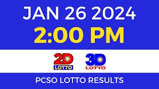 Lotto Result January 26 2024 2pm Swertres Ez2 PCSO [upl. by Handel]