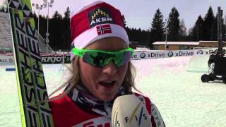 Therese Johaug speaks about classical mass start in Nove Mesto [upl. by Ardna]