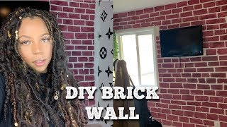 DIY Brick Wall  How to paint walls to look like brick [upl. by Enyale]