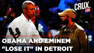 Eminem Live  Obama Live  Eminem Introduces Barack Obama At Harris Rally In Detroit  US Election [upl. by Enileuqkcaj612]