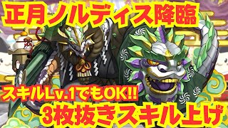 〜パズドラ〜 3枚抜き編成で楽々スキラゲ周回正月ノルディス降臨 [upl. by Tollmann]